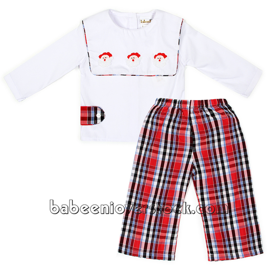 Santa Claus hand embroidered boy set - BB1311